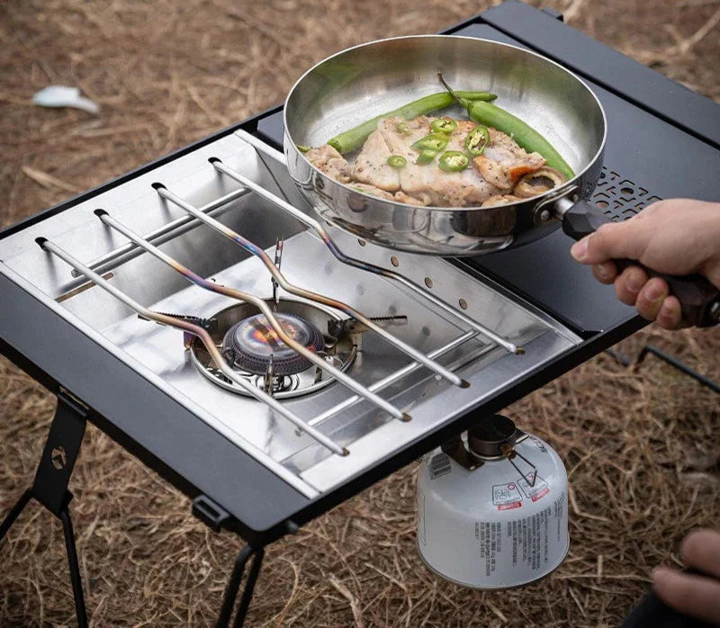 Stainless Steel Camping Furnace Plate Stove Frame Camp Cooking - Tophatter Daily Deals