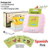 Interactive Educational Toy Flash Card Learning Machine for 2-6 Year Olds, Screen-Free Learning with Audio Function Spanish Pink Educational Toys - Tophatter Daily Deals