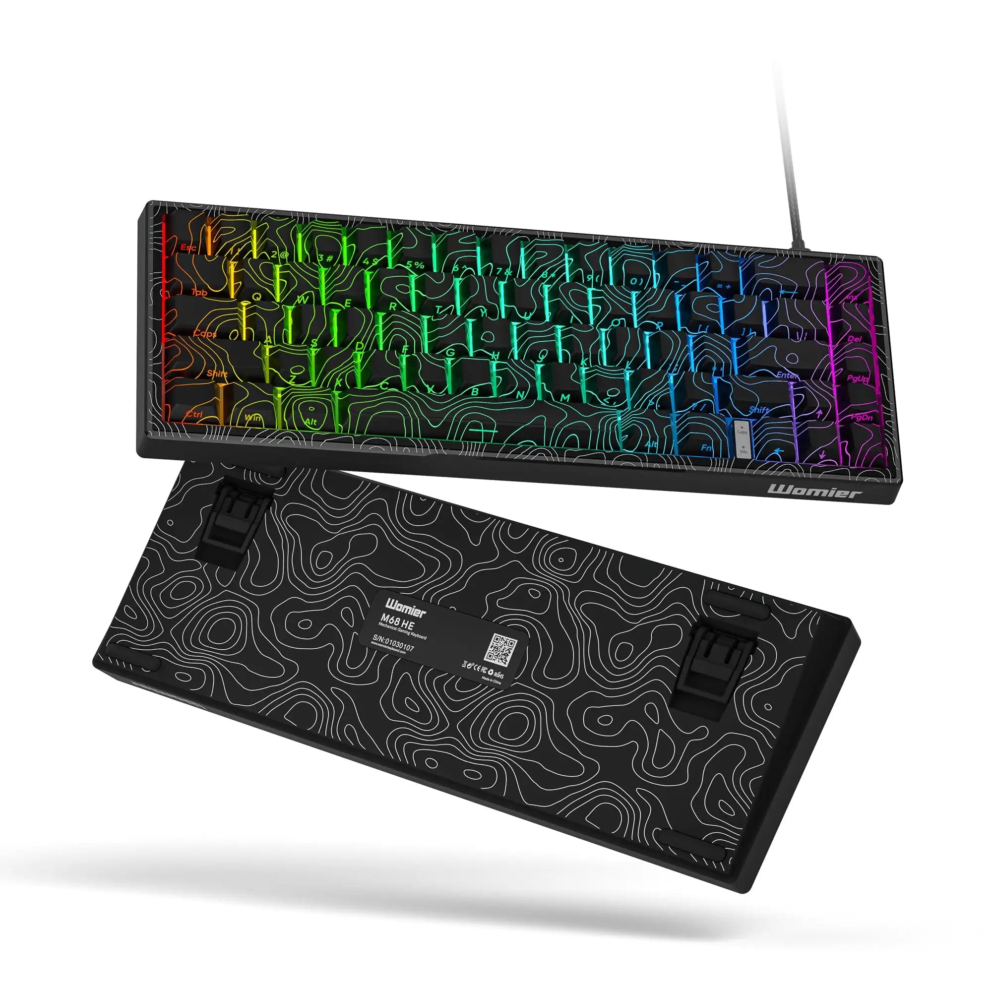Mechanical Keyboard 68-Key Hall Effect RGB Wired Compact Black Hall Effect Magnetic - Tophatter Daily Deals