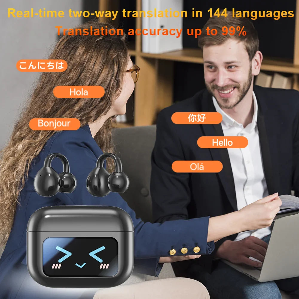 Wireless Translator Earbuds Touch Screen Case 144 Languages - Tophatter Daily Deals