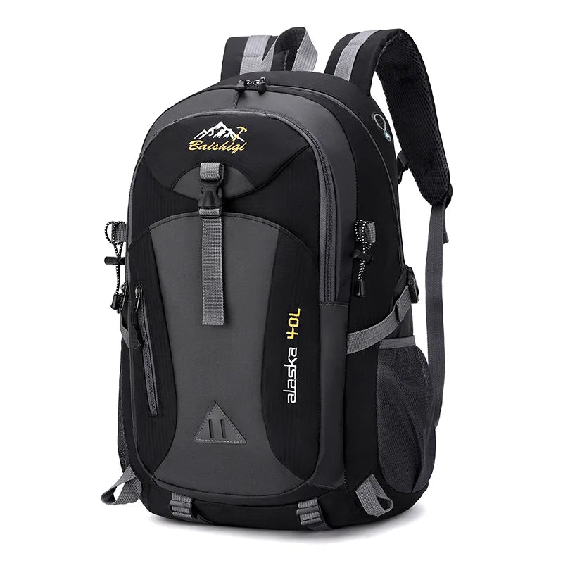 Outdoor Backpack Camping with Earphone Hole Black Backpacks - Tophatter Daily Deals