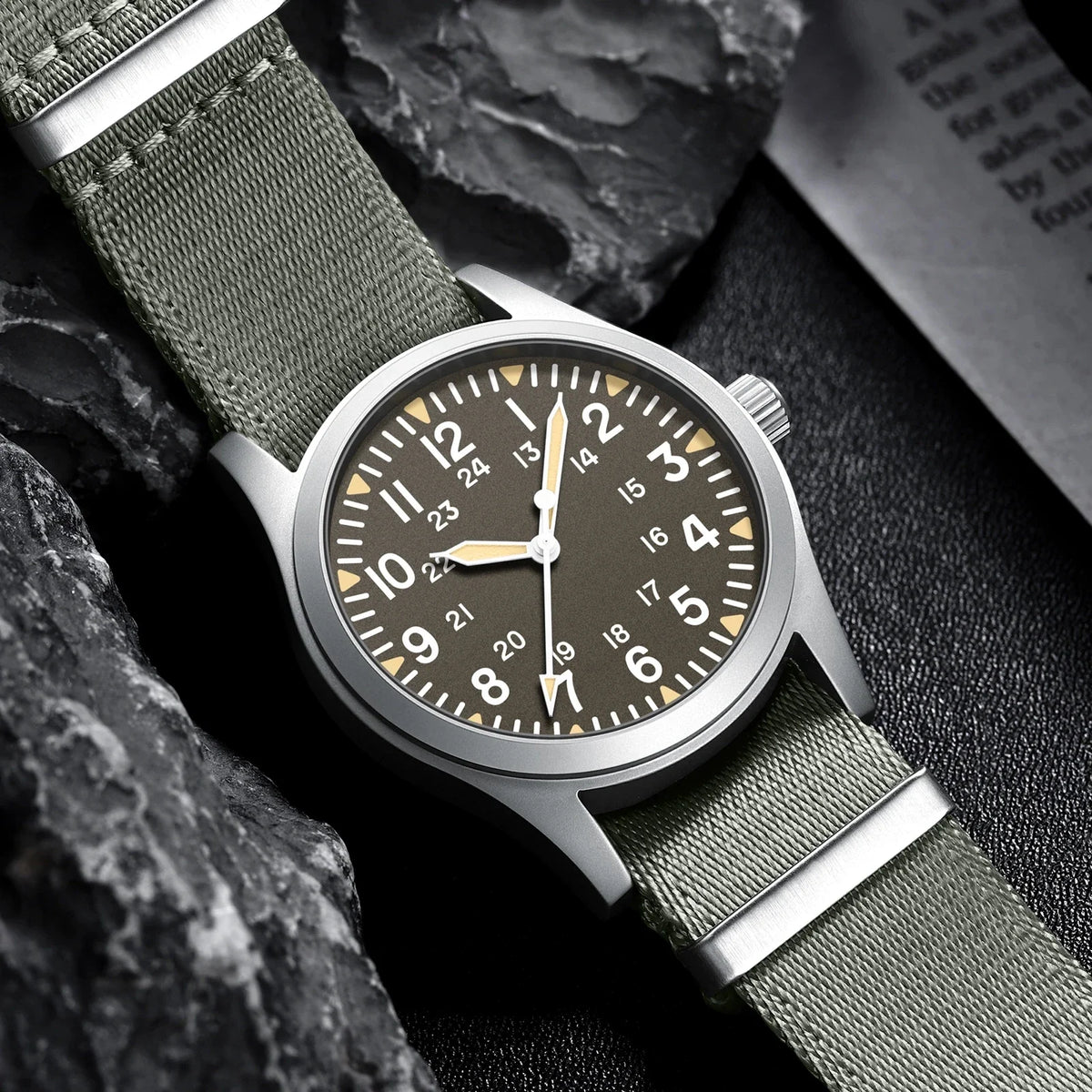 Military Quartz Field Watch 37mm Sapphire Fall 2025 - Tophatter Daily Deals