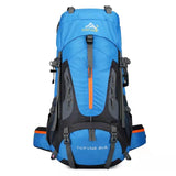 70L Camping Backpack Tear-Resistant Rucksack Blue Backpacks - Tophatter Daily Deals