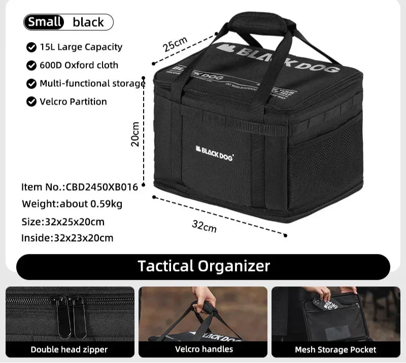 15L Tactical Camping Storage Organizer Black Duffel Bags - Tophatter Daily Deals