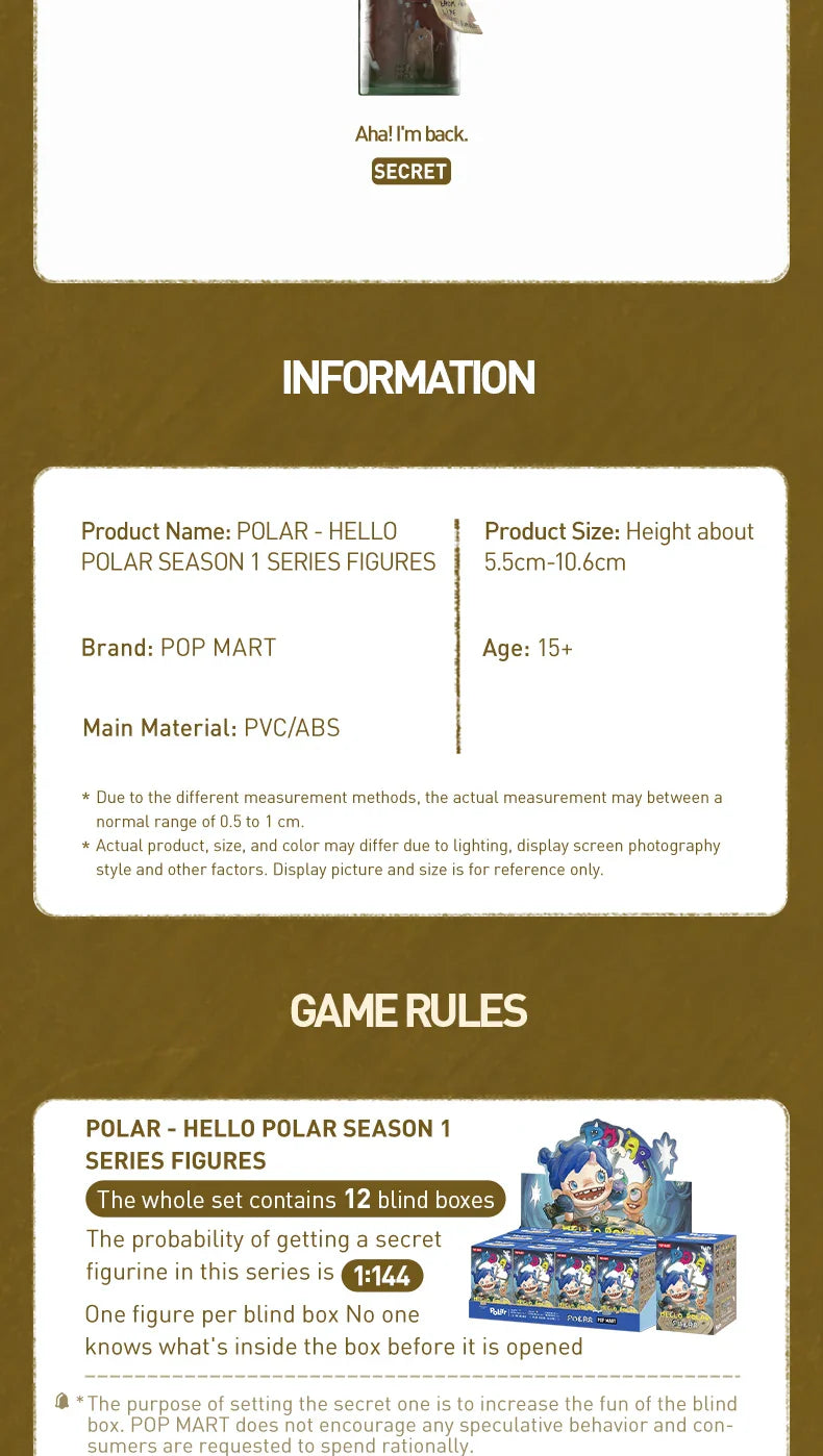Genuine Pop Mart Polar - Hello Polar Season 1 Series Blind Box Figure Animals - Tophatter Daily Deals