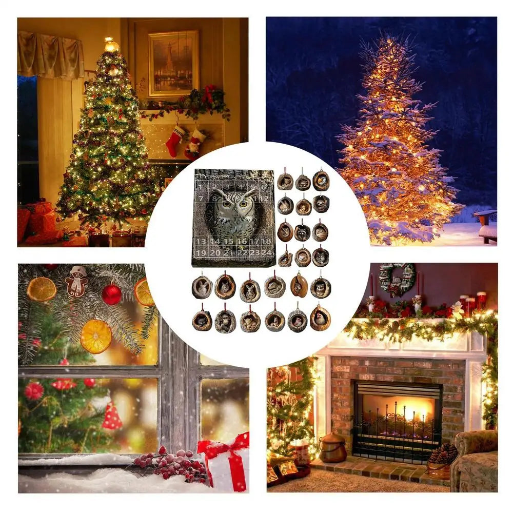 Advent Calendar Cat Countdown Hanging Tree Ornaments - Tophatter Daily Deals