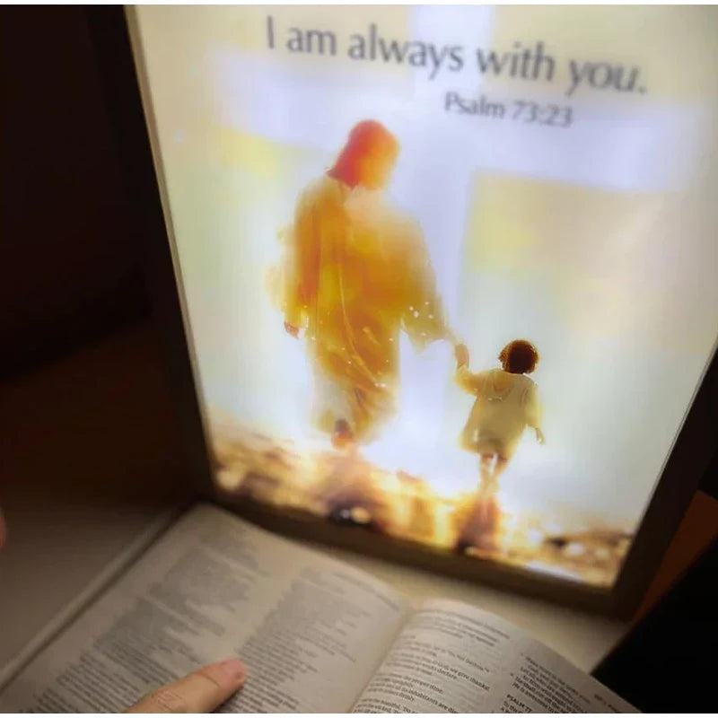 Jesus LED 4D Wall Art Lamp Picture Frame PVC Devotional - Tophatter Daily Deals