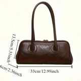 Baguette Shoulder Bag Large Pillow Style (Coffee) Apparel & Accessories > Handbags, Wallet's & Cases > Handbags - Tophatter Daily Deals