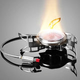 3800W Folding Outdoor Gas Stove with 1.5L Pot Silver Camp Cooking - Tophatter Daily Deals