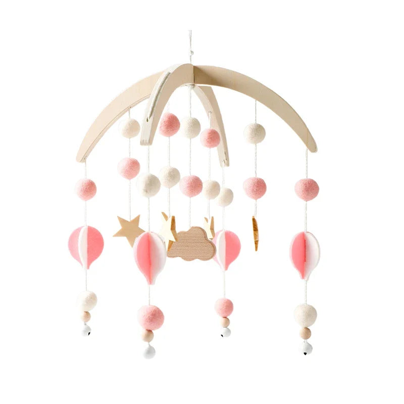 Wooden Rabbit Crib Mobile Newborn Sensory Toys Soft bed bell 4 - Tophatter Daily Deals