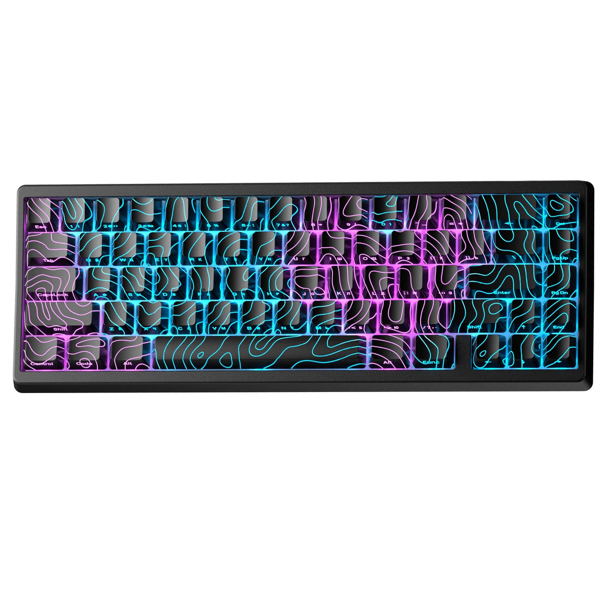 Mechanical Keyboard M67 67 Key Gasket Hot Swappable RGB Rrussian black - Tophatter Daily Deals