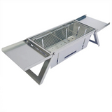 Folding Charcoal Grill Stove Silver Camp Cooking - Tophatter Daily Deals