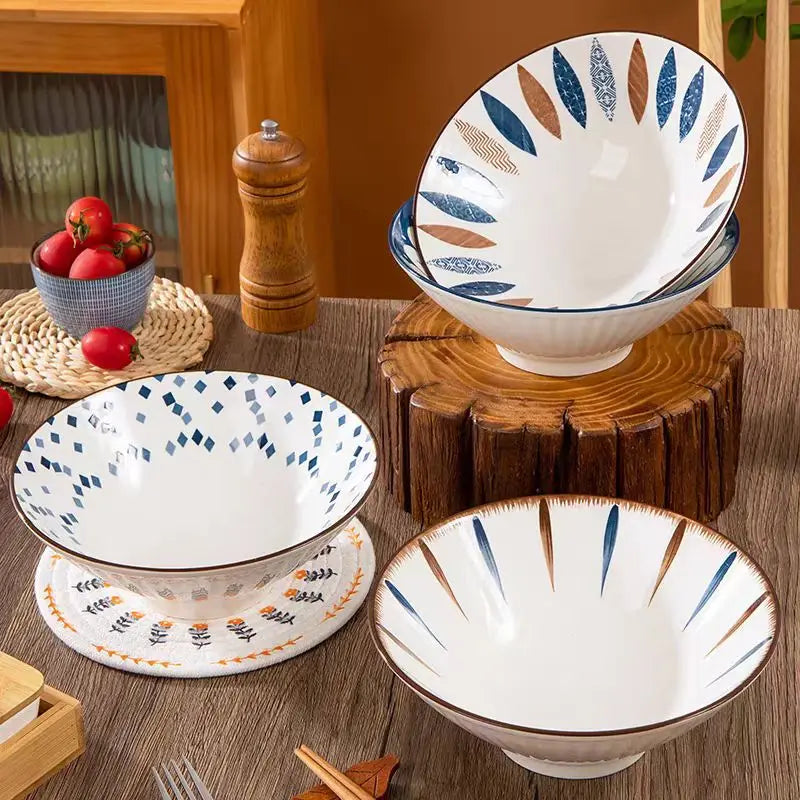 Ramen Bowl 8 Inch Porcelain Japanese Noodle Bowl Large - Tophatter Daily Deals