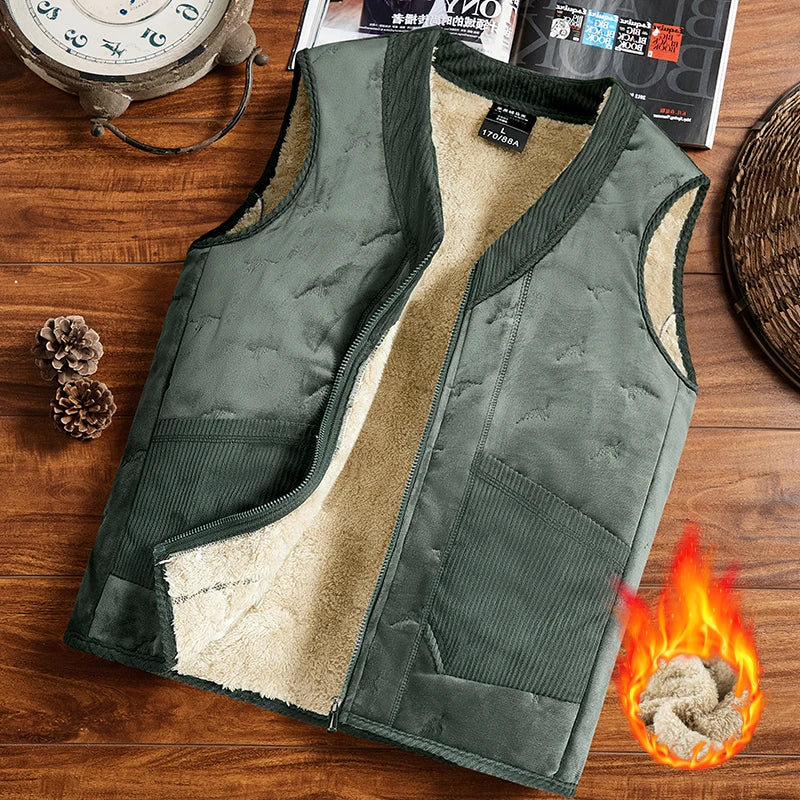 Warm Cozy Men's Vest - Sleeveless Zipper, Lined Winter - Tophatter Daily Deals