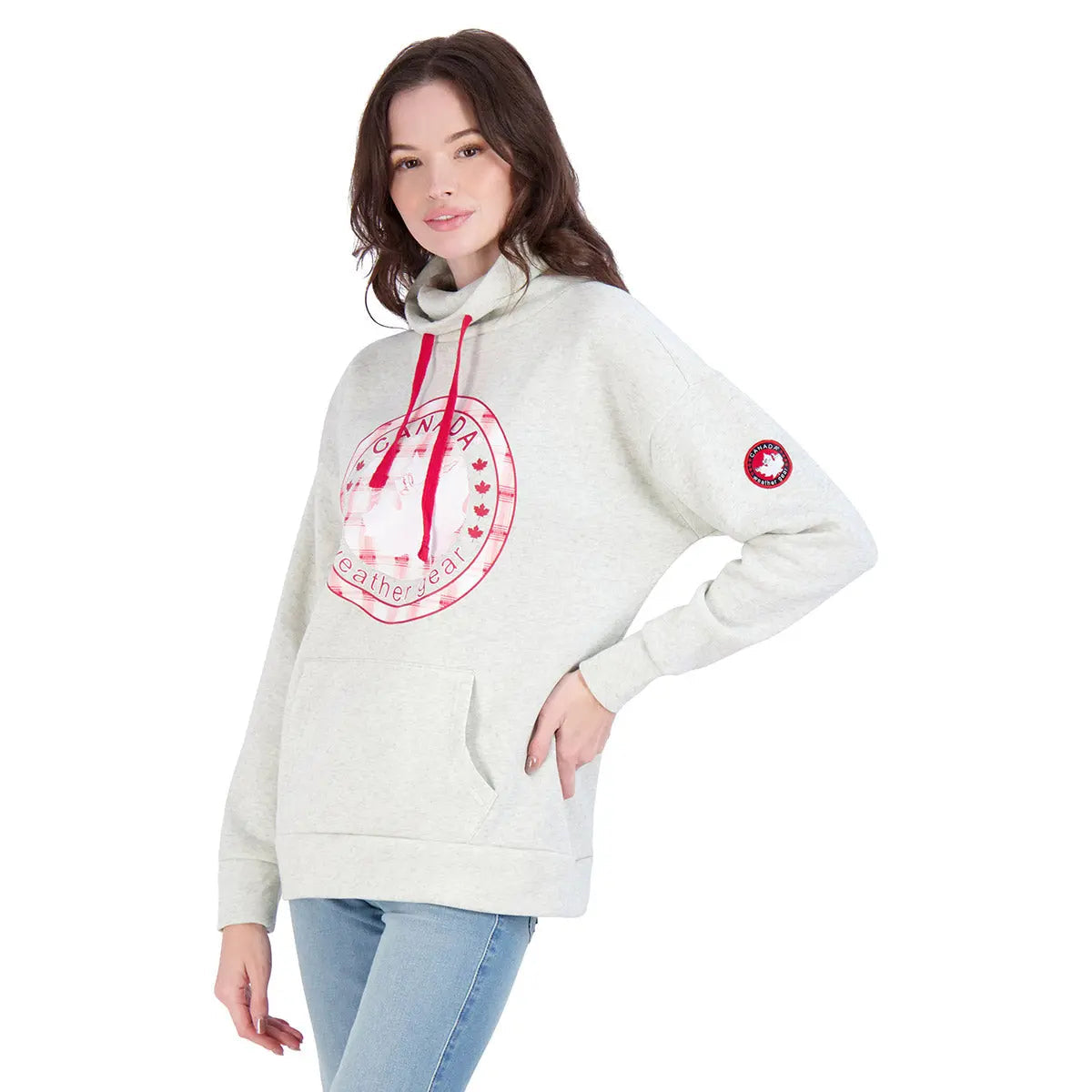 Canada Weather Gear Women's Logo Printed Cowl Neck Fleece Hoodie Hoodie - Tophatter Daily Deals