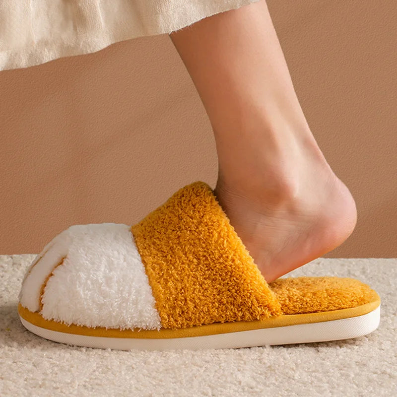 Winter Warm Plush Slippers Cute Cat Paw House Fur Slides Fluffy Shoes Animals - Tophatter Daily Deals