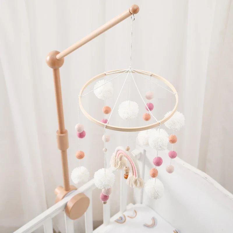 Wooden Baby Mobile Crib Arm Holder Newborn Sensory Toys - Tophatter Daily Deals