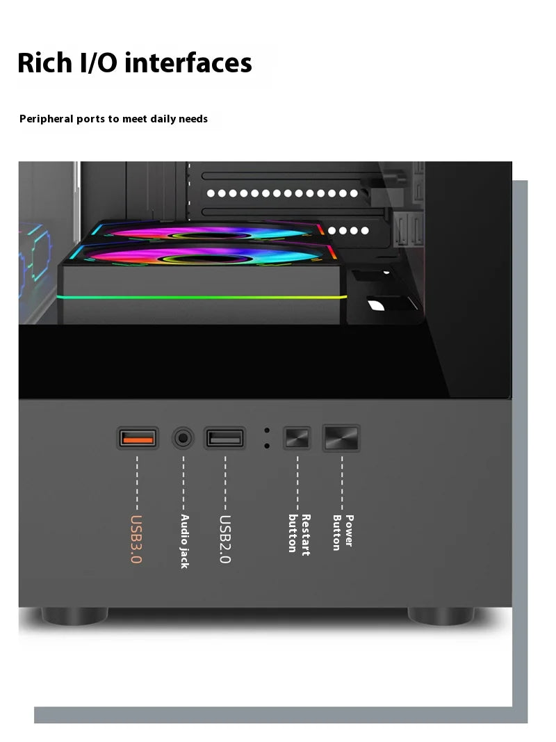 Mini ITX PC Case 240mm Water Cooling MicroATX Chassis - Tophatter Daily Deals