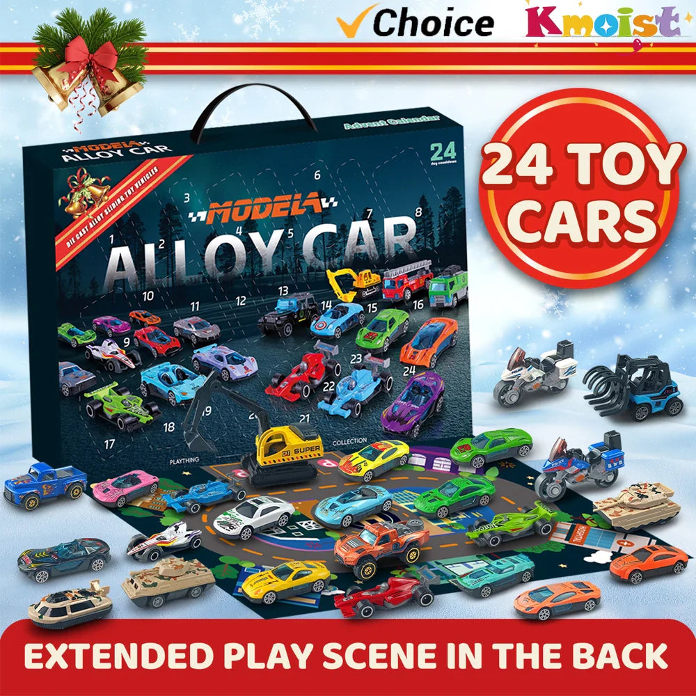 Advent Calendar 24 Alloy Cars Set Christmas Countdown - Tophatter Daily Deals