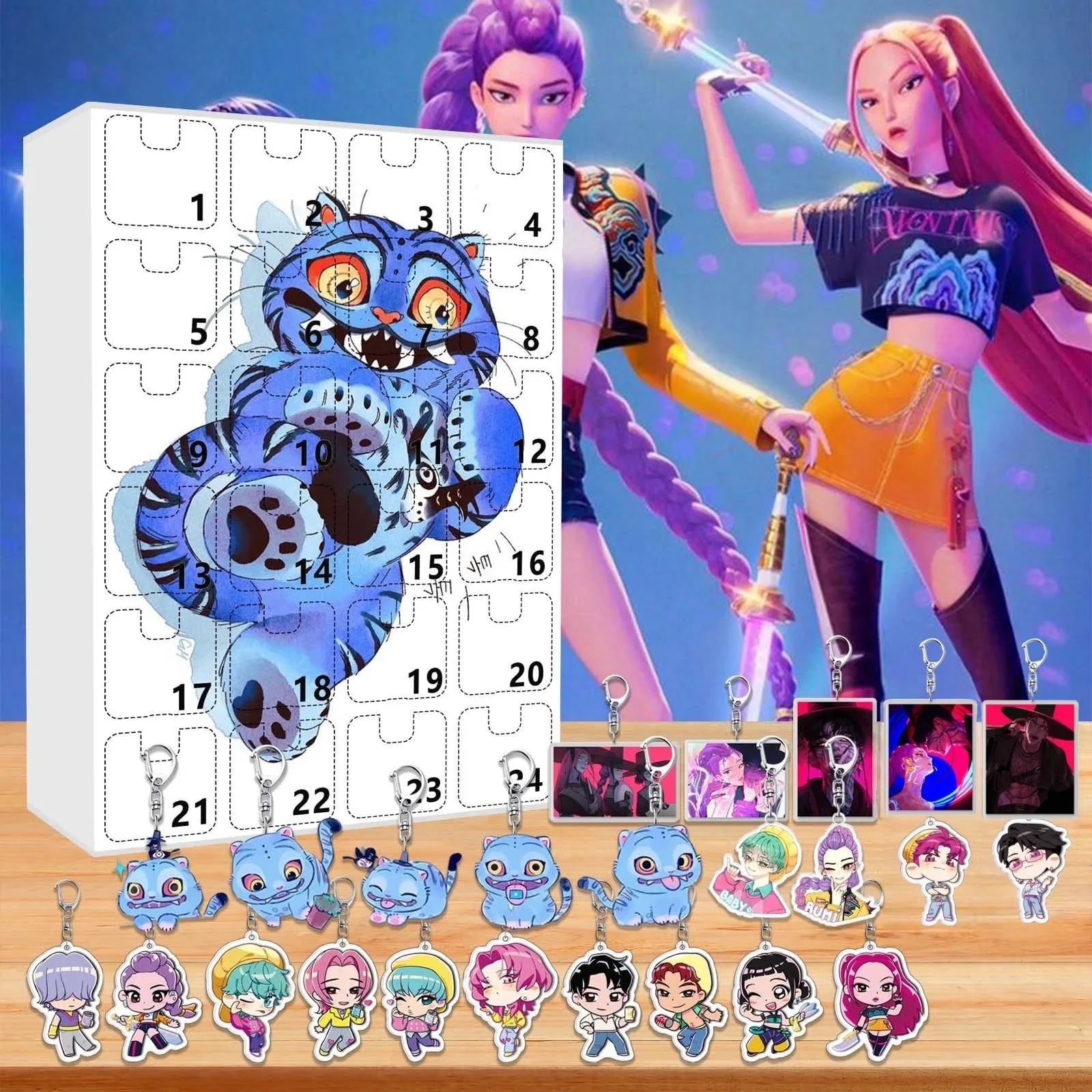 Kpop Advent Calendar 24 Day Demon Hunters Keychain Gift - Tophatter Daily Deals