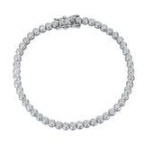 Moissanite 2mm Tennis Bracelet Sterling Silver White 2mm - Tophatter Daily Deals