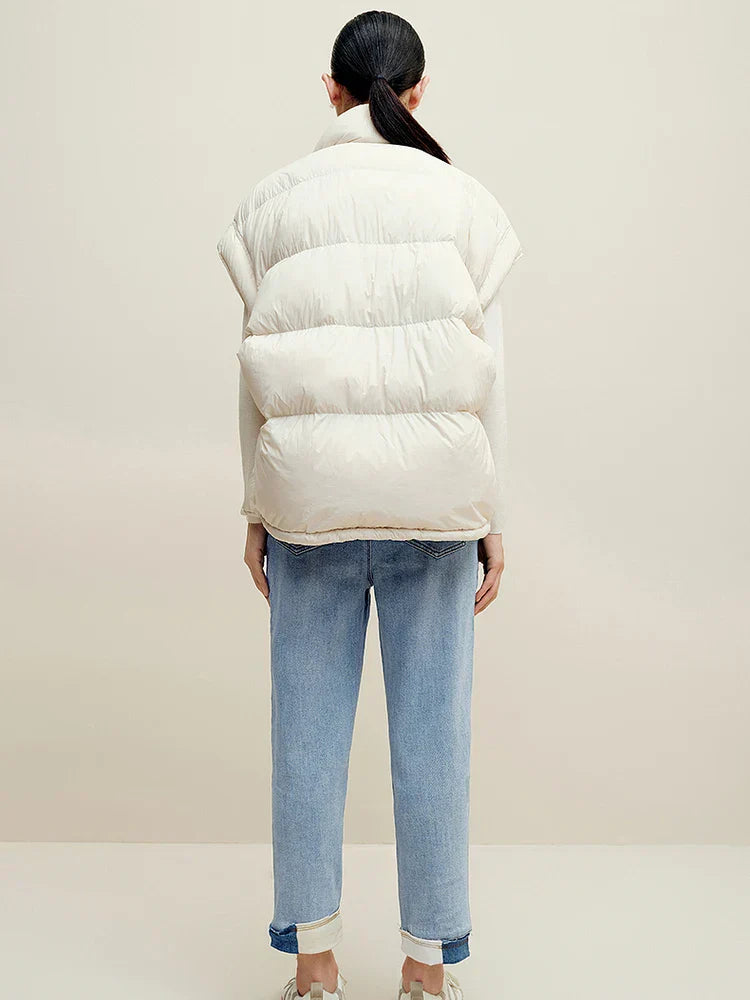 Insulating Women’s Down Vest - Cropped, Duck, Winter - Tophatter Daily Deals
