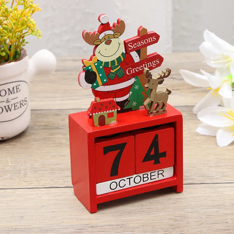 Christmas Wooden Countdown Calendar Ornament Tabletop Decor - Tophatter Daily Deals