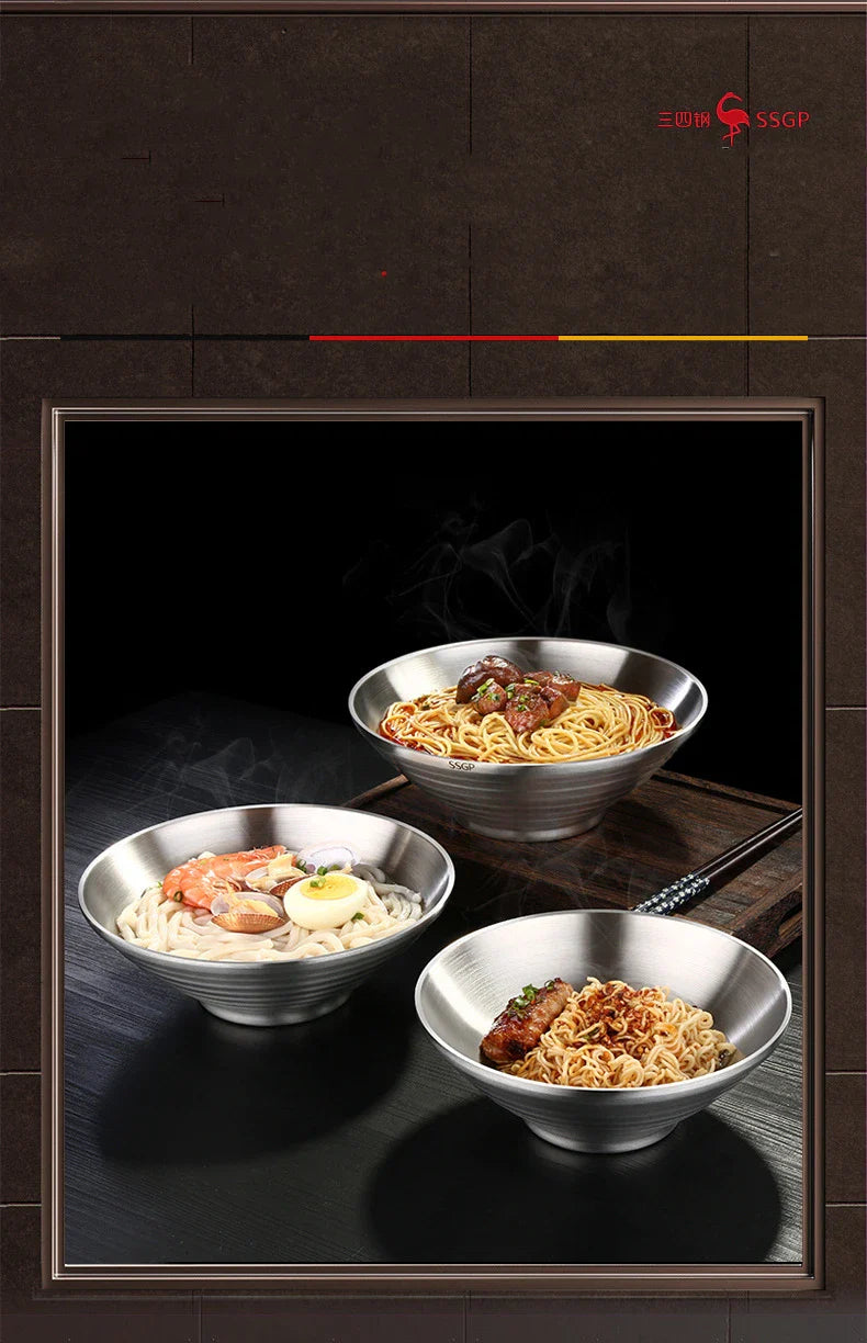 Stainless Steel Ramen Bowl 1.4L Insulating Christmas Gift - Tophatter Daily Deals