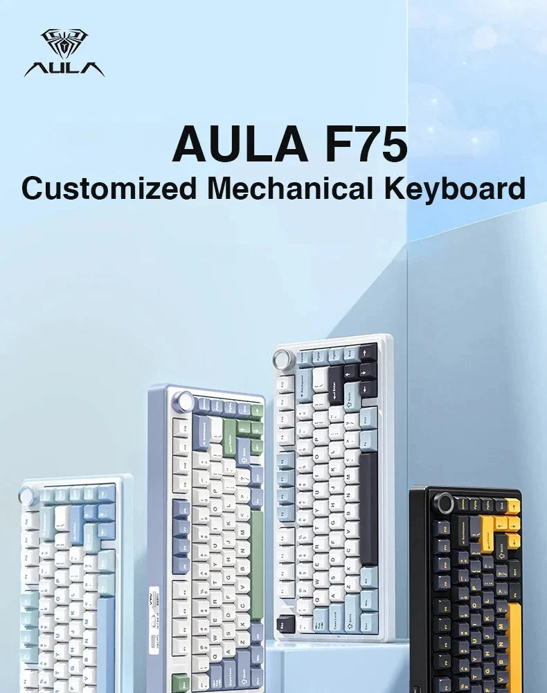 AULA F75 Compact 75 Percent Mechanical Gaming Keyboard RGB - Tophatter Daily Deals