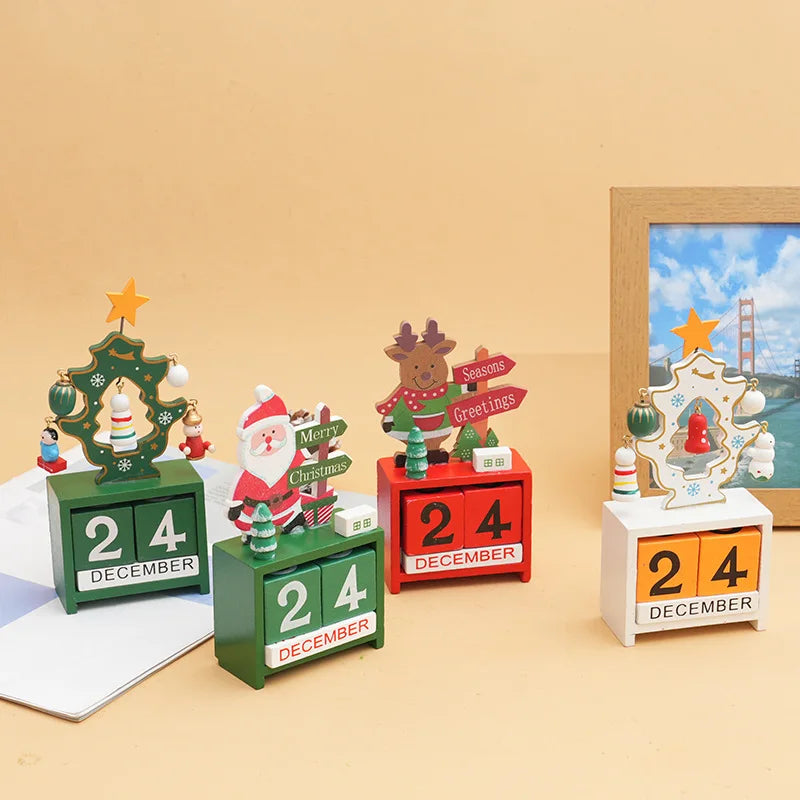 Christmas Wooden Countdown Calendar Ornament Tabletop Decor - Tophatter Daily Deals