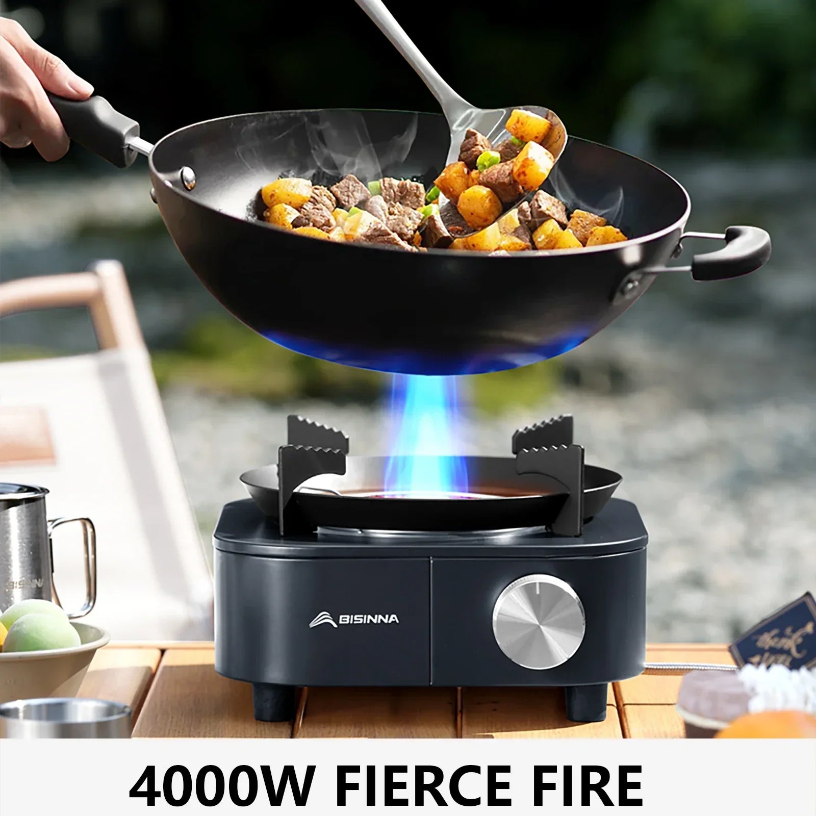4000W High-Power Infrared Gas Stove Dark Blue Camp Cooking - Tophatter Daily Deals
