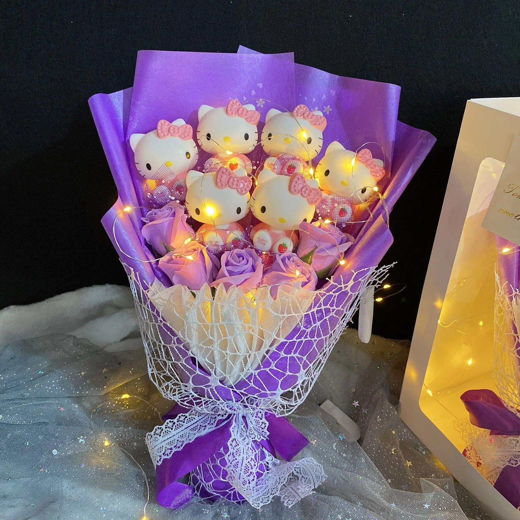 Sanrio Led Lights Plush Toy Bouquet Hello Kitty Purple Bouquet Flowers - Tophatter Daily Deals