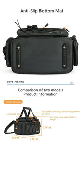 Waterproof Fishing Gear Shoulder Bag Camping Black Duffel Bags - Tophatter Daily Deals