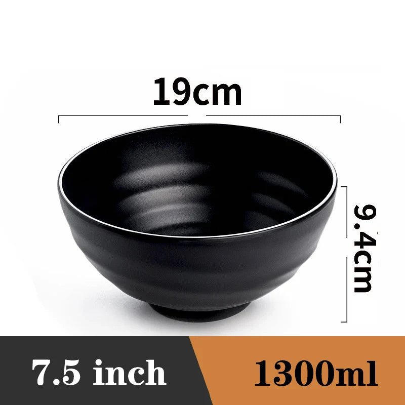 Ramen Bowl Black Plastic Japanese Style Noodle Bowl LBW075S 7.5 inch - Tophatter Daily Deals
