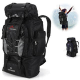80L Travel Backpack Waterproof Outdoor Pack Black Backpacks - Tophatter Daily Deals