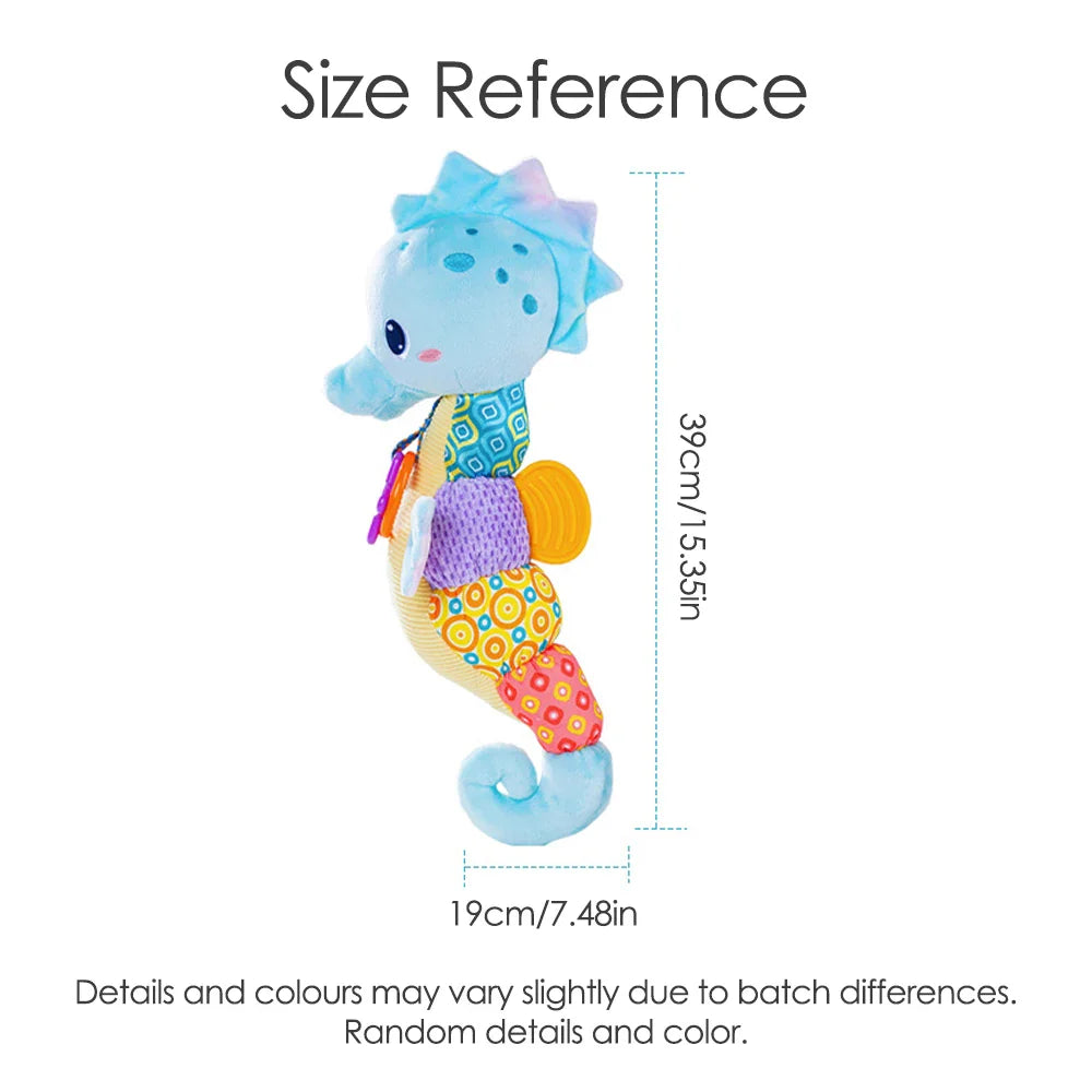 Soft Giraffe Baby Rattle Hanging Plush Newborn Sensory Toys Blue-Seahorse - Tophatter Daily Deals