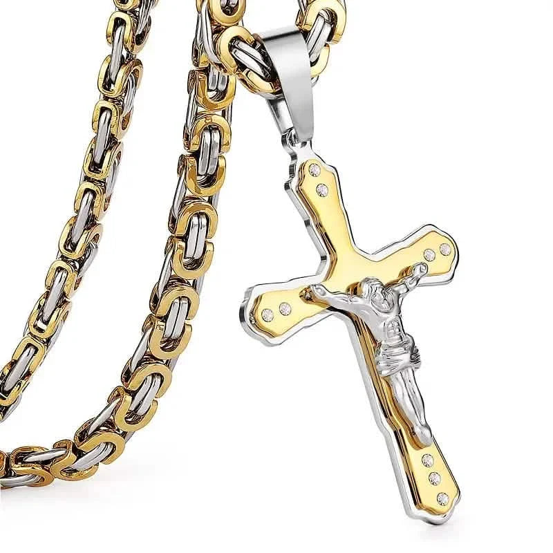 Men's Gold Cross Pendant Necklace Necklaces - Tophatter Daily Deals