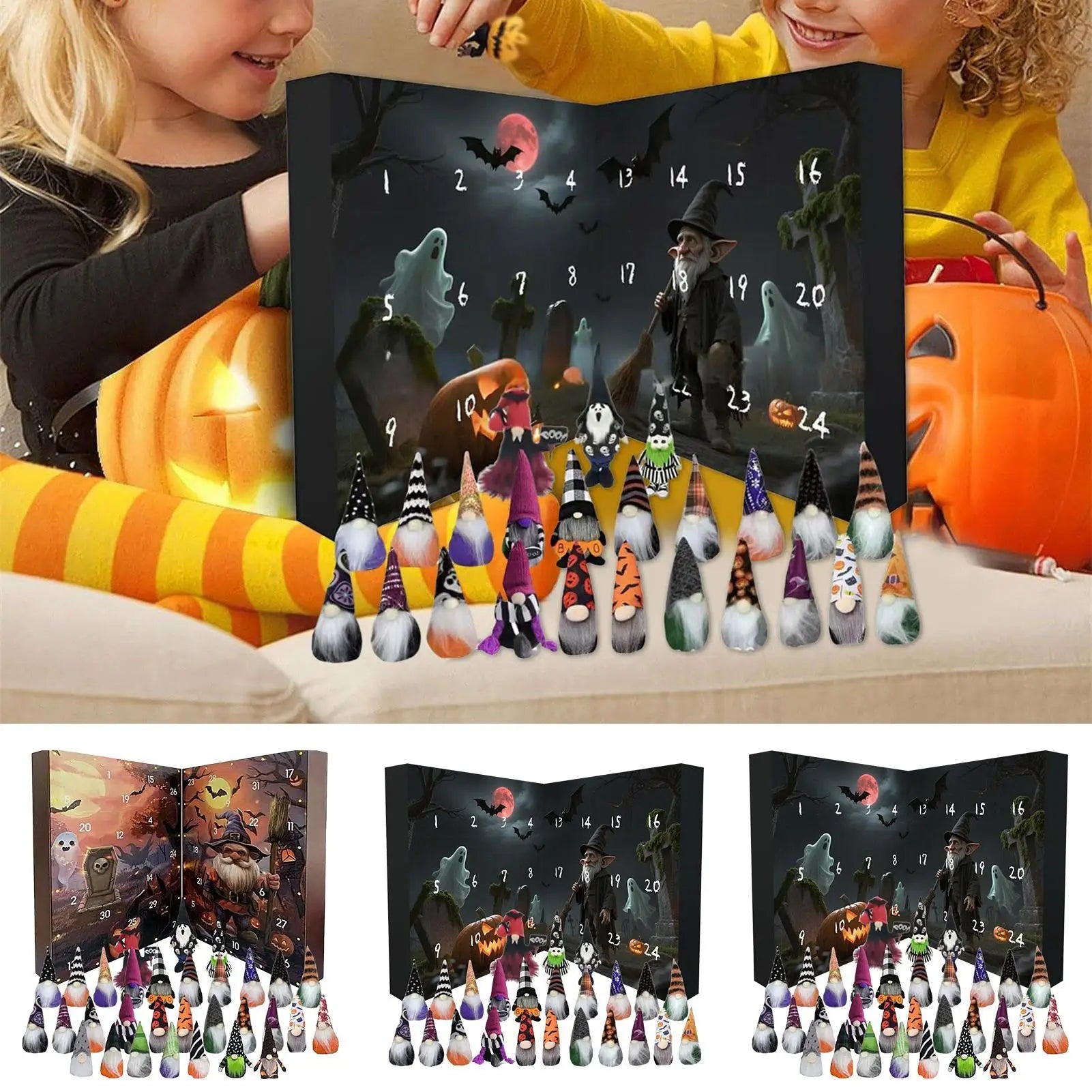 Gnome Countdown Calendar 24 Day Halloween Decor 2025 - Tophatter Daily Deals