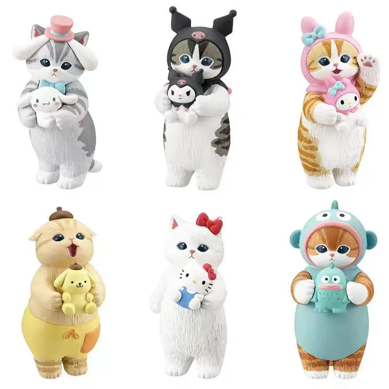 Mofusand x Sanrio Mini Kawaii Figure Set Shark Cat Kuromi Hello Kitty Hangyodon Anime - Tophatter Daily Deals