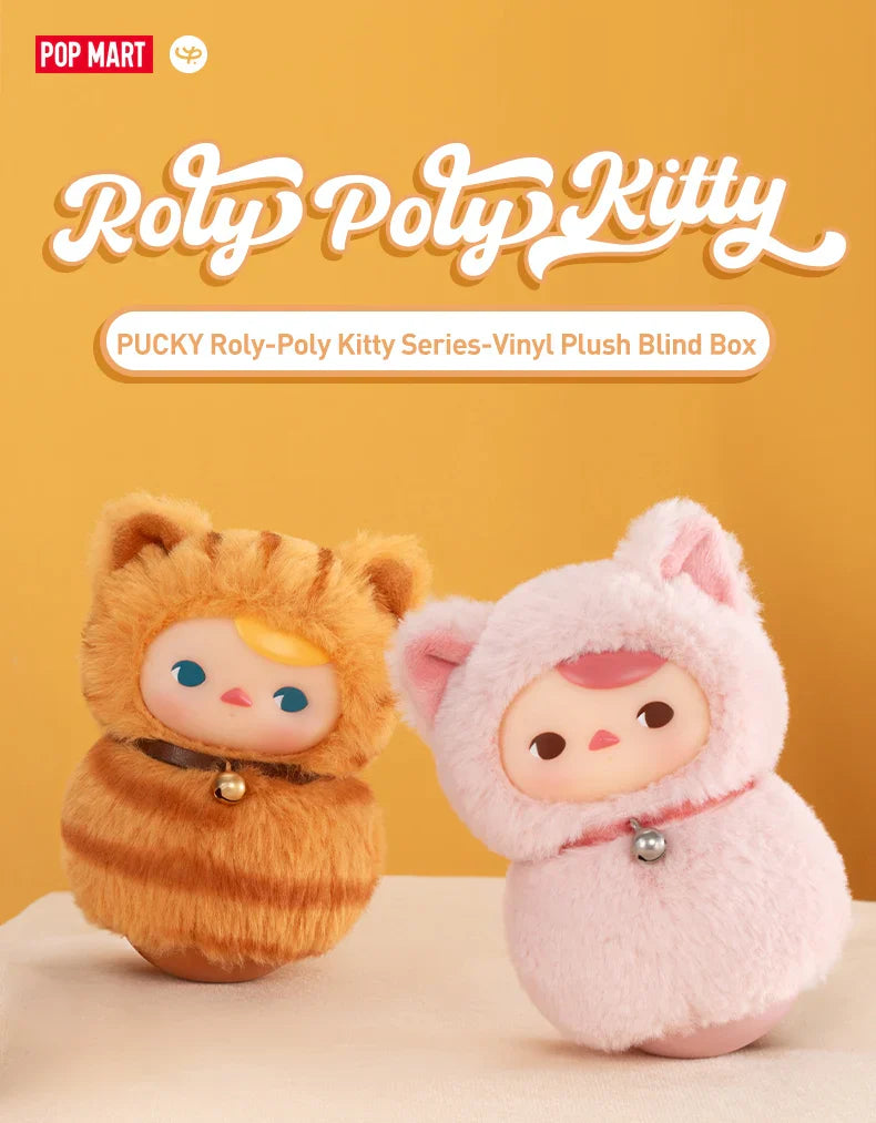 Genuine Pop Mart Pucky Roly-Poly Kitty Series - Vinyl Plush Blind Box Animals - Tophatter Daily Deals