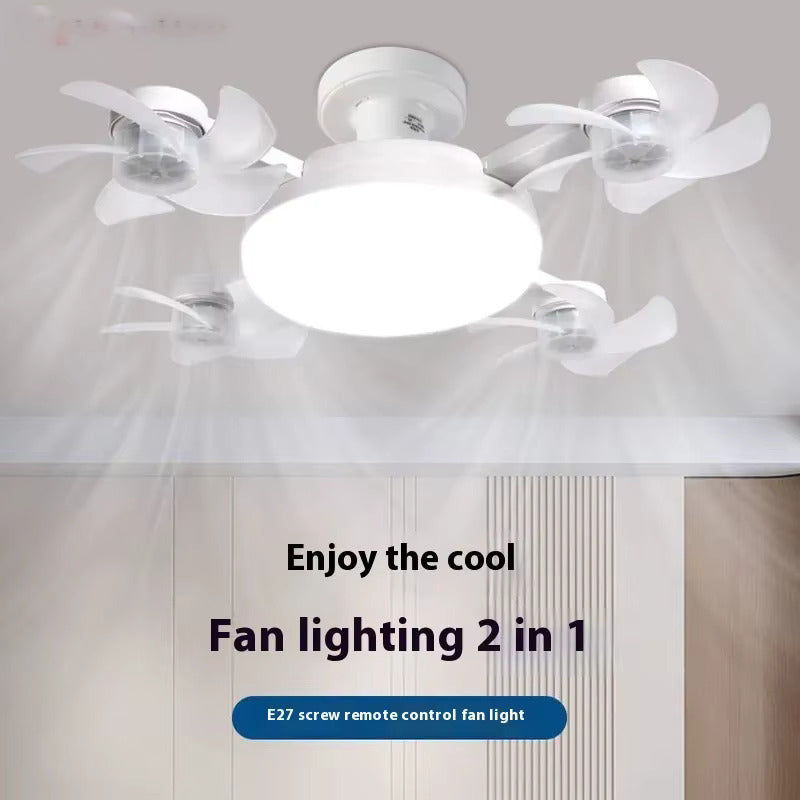 Drone Fan Integrated Light with E27 Screw Creative 3/4/5 Head Remote-Controlled