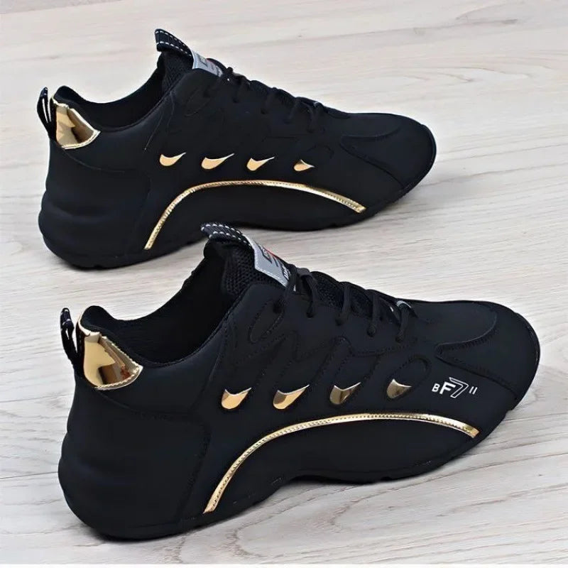 Mens Casual Vulcanized Sneakers Lightweight Breathable Shoes (Black) Apparel & Accessories > Shoes > Sneakers - Tophatter Daily Deals
