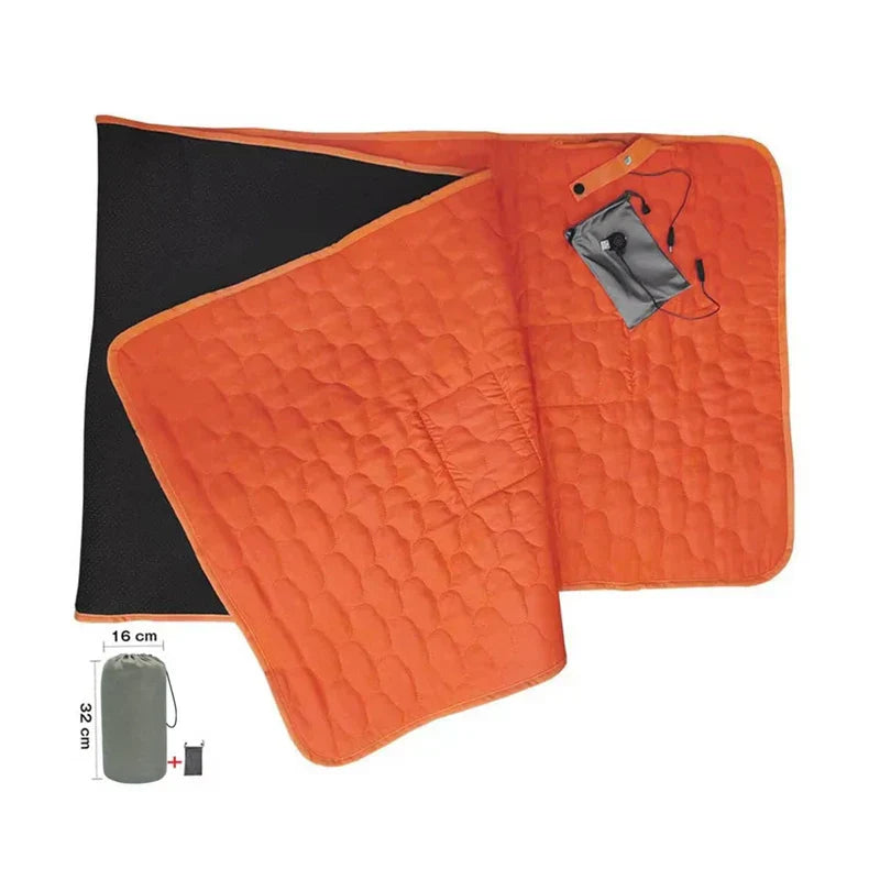 USB Heated Sleeping Mat Camping Mattress Orange Camping & Hiking - Tophatter Daily Deals