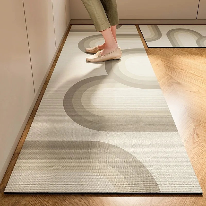 Japanese Minimalist Cream Anti Slip Floor Mat Kitchen - Tophatter Daily Deals