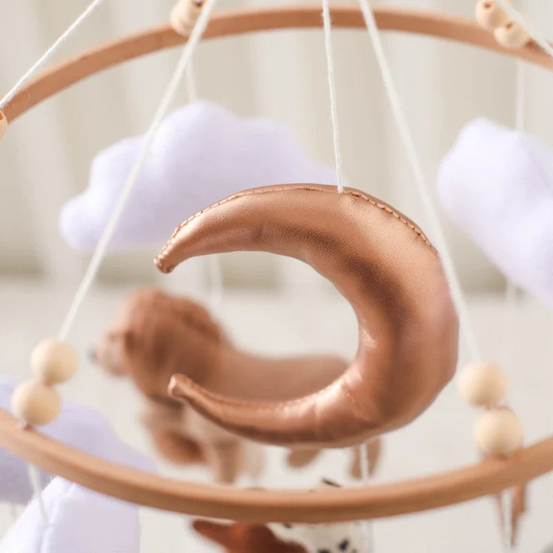 Wooden Felt Animal Crib Mobile With Soothing Calming Music - Tophatter Daily Deals