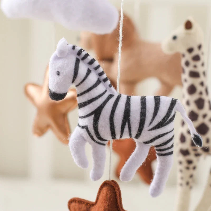 Wooden Felt Animal Crib Mobile With Soothing Calming Music - Tophatter Daily Deals