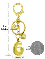 Personalized Keychain Gold Bubble Letter Bag Charm Gift G - Tophatter Daily Deals