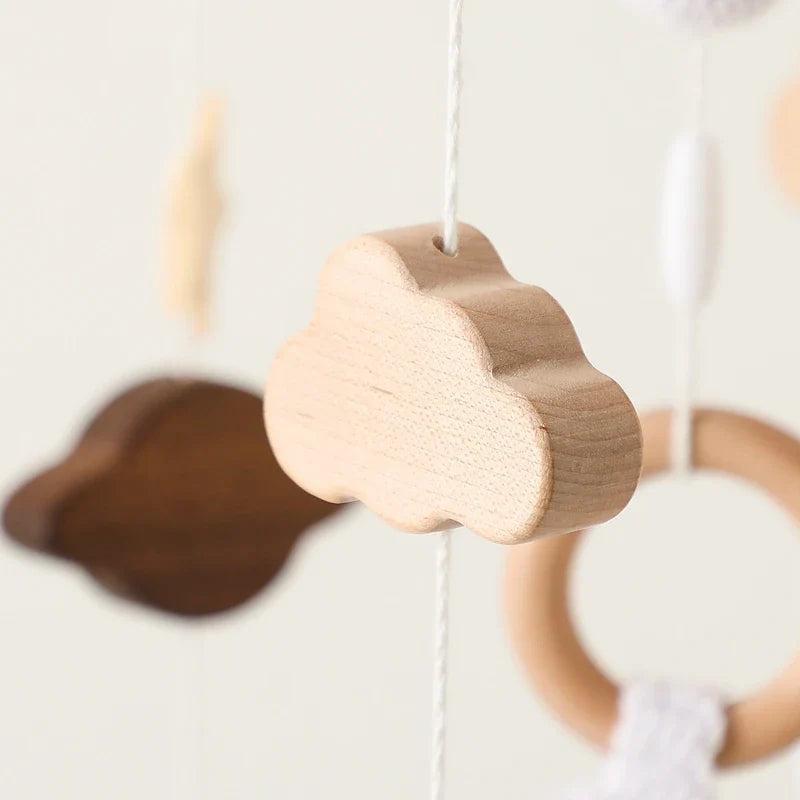 Wooden Rabbit Crib Mobile Newborn Sensory Toys Soft - Tophatter Daily Deals