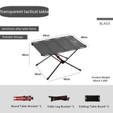 Transparent Tactical Camping Table Black Camp Furniture - Tophatter Daily Deals