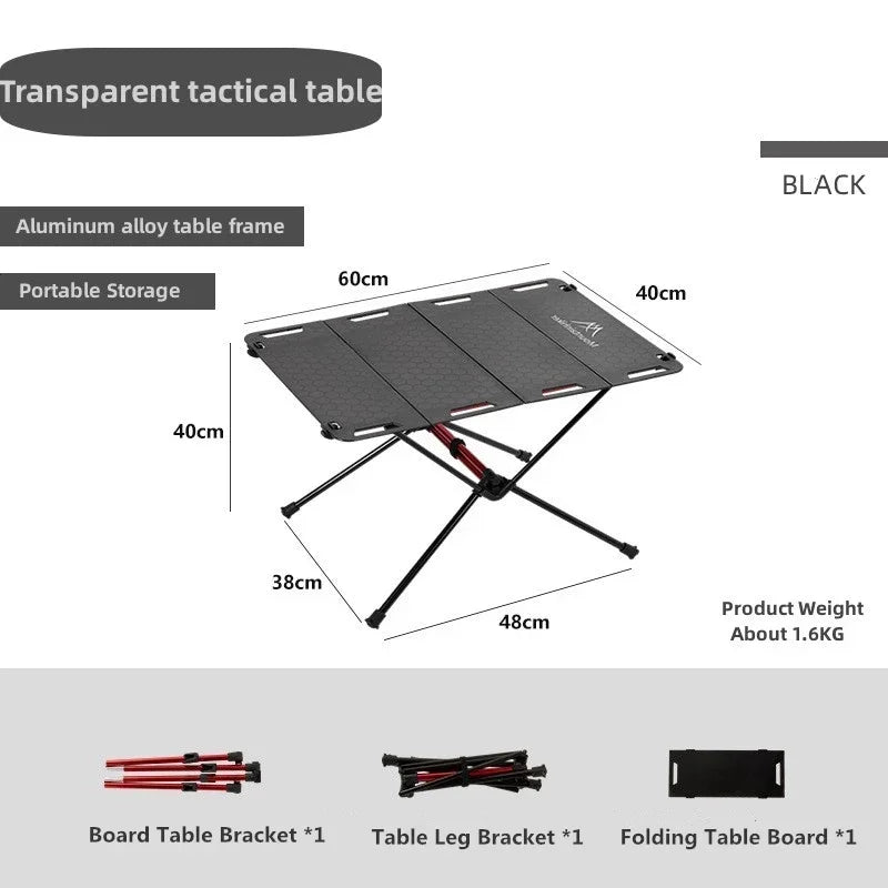 Transparent Tactical Camping Table Black Camp Furniture - Tophatter Daily Deals